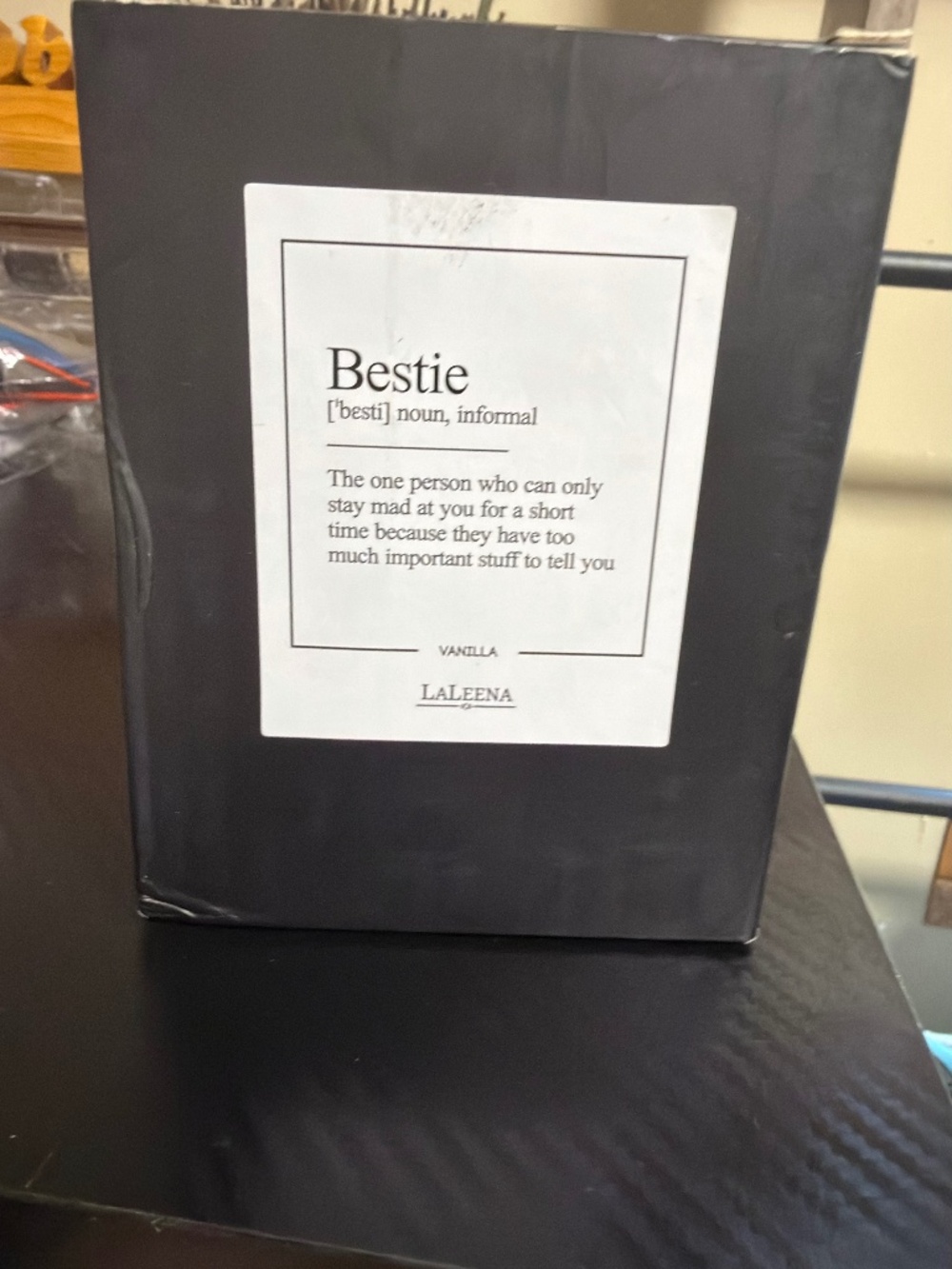 NIB Laleena Bestie Definition Scented Candle Vanilla Best Friend Gift Box
